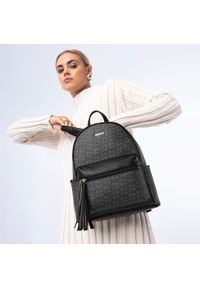 Wittchen - Damski plecak z ekoskóry w monogram. Kolor: czarny. Materiał: skóra ekologiczna. Wzór: gładki. Styl: casual, elegancki #2