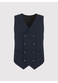 Pako Lorente - PAKO LORENTE – Granatowa dwurzędowa kamizelka męska. Okazja: na studniówkę. Kolor: niebieski, czarny. Materiał: poliester, elastan, wiskoza. Styl: elegancki, młodzieżowy #5