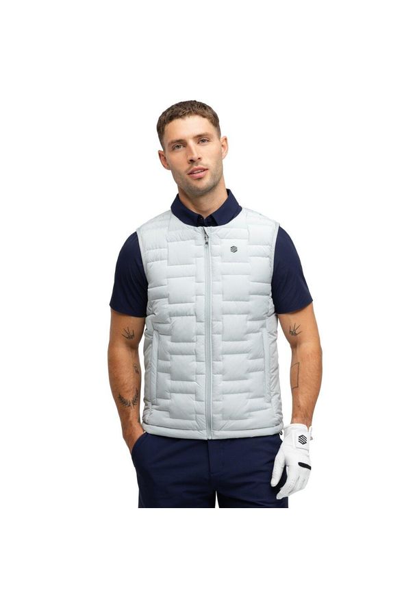 SIROKO - Męska ocieplana kamizelka golfowa Siroko Royal Gray. Typ kołnierza: golf. Kolor: szary. Sport: golf