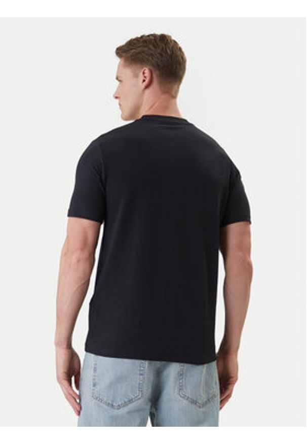 Karl Lagerfeld - KARL LAGERFELD T-Shirt 755034 562235 Granatowy Regular Fit. Typ kołnierza: dekolt w karo. Kolor: niebieski. Materiał: bawełna