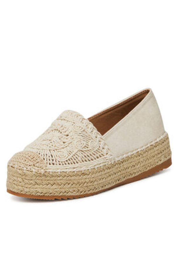 DeeZee Espadryle LE601-66 Beżowy. Kolor: beżowy. Materiał: materiał