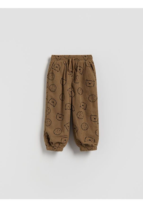 Reserved - Spodnie sztruksowe - brązowy. Kolor: brązowy. Materiał: sztruks