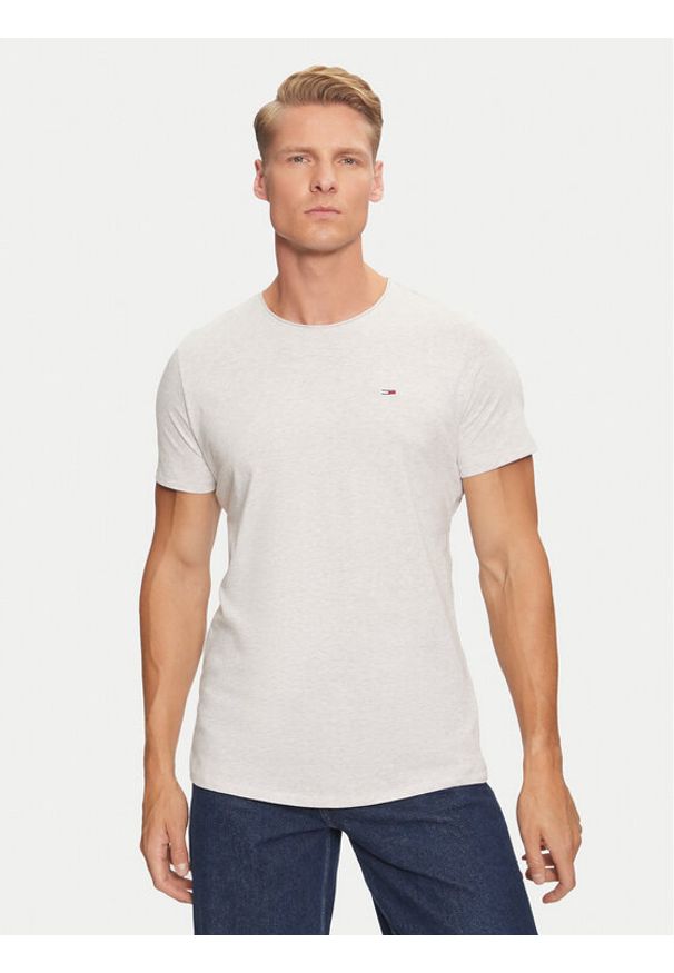 Tommy Jeans T-Shirt Jaspe DM0DM09586 Szary Slim Fit. Kolor: szary. Materiał: bawełna, syntetyk