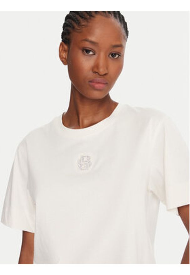 BOSS T-Shirt Elpha 50551443 Beżowy Regular Fit. Kolor: beżowy. Materiał: bawełna