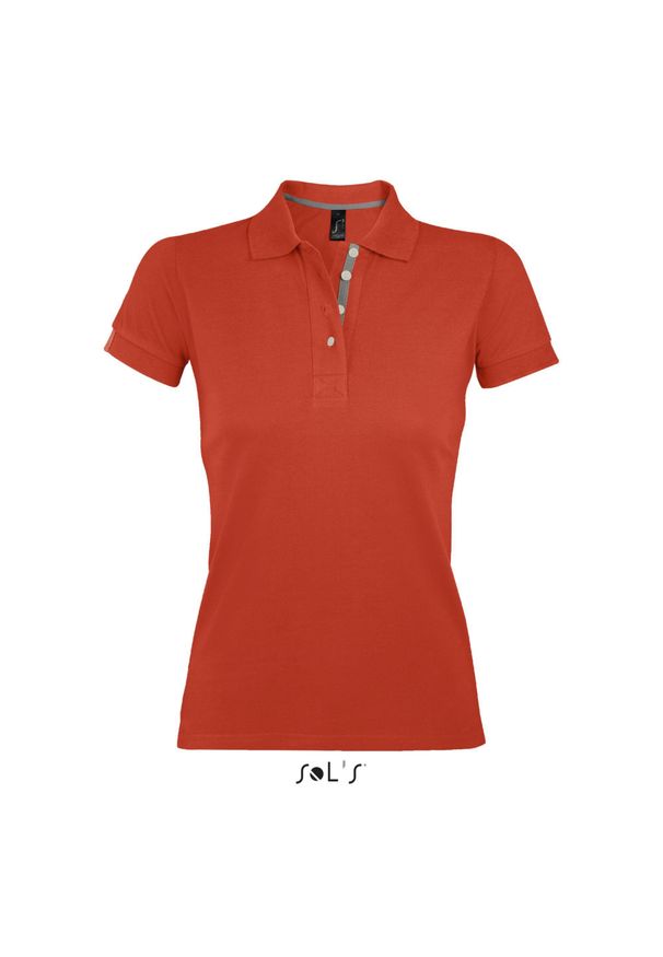 SOL'S - Damska koszulka polo Sol's Portland. Typ kołnierza: polo. Kolor: pomarańczowy