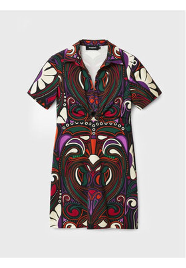 Desigual Sukienka codzienna Celia 22WWVW19 Kolorowy Regular Fit. Okazja: na co dzień. Materiał: bawełna, wiskoza. Wzór: kolorowy. Typ sukienki: proste. Styl: casual
