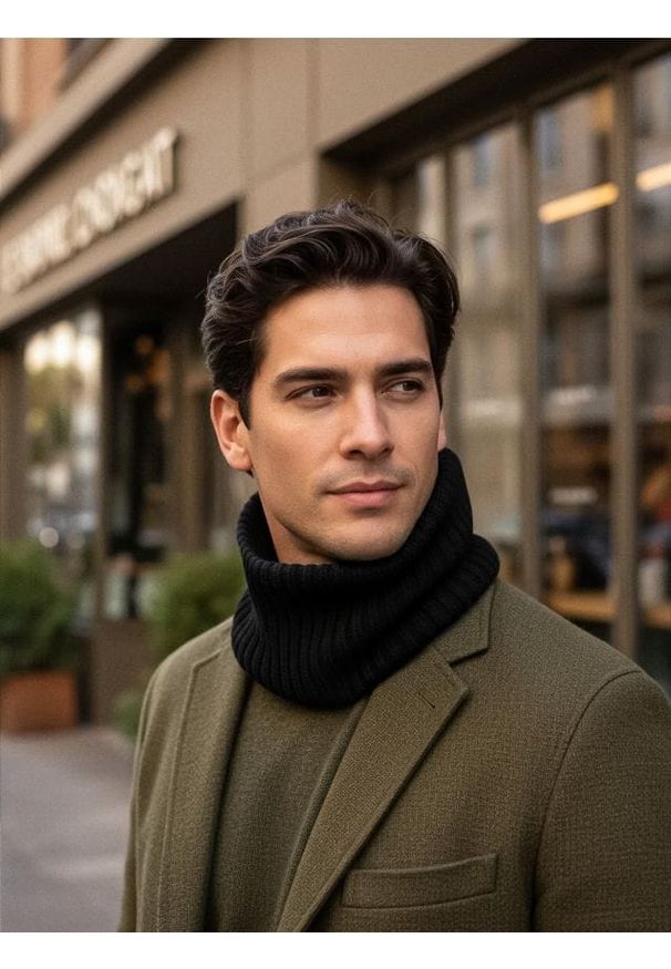 Sinsay - Szalik - czarny. Kolor: czarny