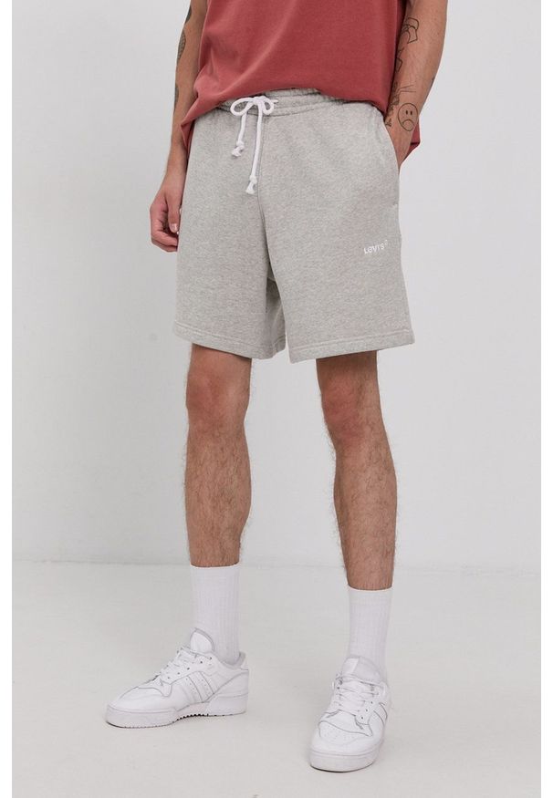 Levi's® - Levi's - Szorty. Okazja: na spotkanie biznesowe. Kolor: szary. Materiał: dzianina. Wzór: gładki. Styl: biznesowy