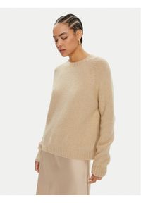 Weekend Max Mara Sweter Ghiacci 2425366111600 Beżowy Regular Fit. Kolor: beżowy. Materiał: wełna