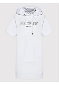 DKNY Sport Sukienka dzianinowa DP1D4601 Biały Regular Fit. Kolor: biały. Materiał: bawełna, dzianina. Typ sukienki: sportowe. Styl: sportowy