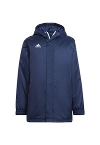 Adidas - Kurtka piłkarska dla dzieci adidas Entrada 22 Stadium Jacket. Kolor: niebieski. Sport: piłka nożna