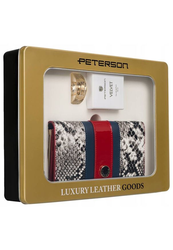 Zestaw prezentowy Peterson PTN ZD33 wężowy. Materiał: skóra