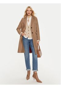 TOMMY HILFIGER - Tommy Hilfiger Płaszcz wełniany WW0WW42738 Brązowy Regular Fit. Kolor: brązowy. Materiał: wełna #5