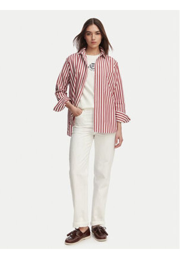 TOMMY HILFIGER - Tommy Hilfiger Koszula WW0WW45612 Czerwony jasny Regular Fit. Kolor: czerwony. Materiał: bawełna