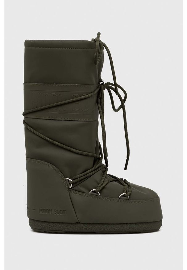 Moon Boot śniegowce Icon Rubber kolor zielony 14027600.KHAKI-KHAKI. Nosek buta: okrągły. Kolor: zielony. Materiał: guma. Szerokość cholewki: normalna