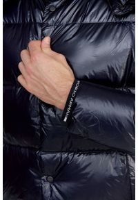 Emporio Armani - EMPORIO ARMANI Granatowa puchowa kurtka męska, Rozmiar 46. Kolor: niebieski. Materiał: puch #5