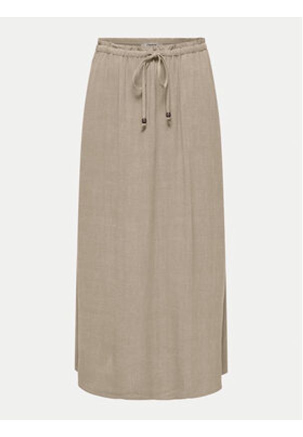 only - ONLY Spódnica midi Solvi 15338678 Beżowy Regular Fit. Kolor: beżowy. Materiał: wiskoza