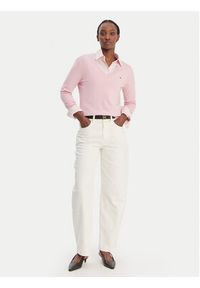TOMMY HILFIGER - Tommy Hilfiger Sweter WW0WW40098 Różowy Regular Fit. Kolor: różowy. Materiał: syntetyk #5