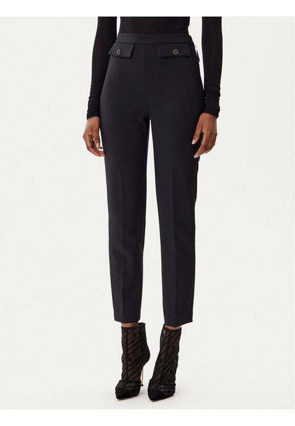 Elisabetta Franchi Spodnie materiałowe PA-120-56E2-V340 Czarny Regular Fit. Kolor: czarny. Materiał: syntetyk