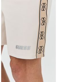 Guess - GUESS Beżowe męskie spodenki Mickey Cuff Pant, Rozmiar S. Kolor: beżowy #6