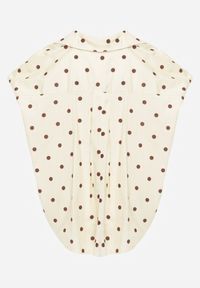 Born2be - Żółta Bluzka o Fasonie Oversize w Kropki z Bawełny Pireia. Okazja: do pracy, na co dzień. Kolor: żółty. Materiał: bawełna. Długość: długie. Wzór: kropki. Styl: casual #3