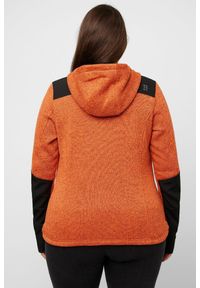 ULLA POPKEN - Damskie Kurtka polarowa odblaskowe nadruki kaptur otwór na kciuk. Kolekcja: plus size. Kolor: pomarańczowy. Materiał: materiał, poliester. Wzór: nadruk #2