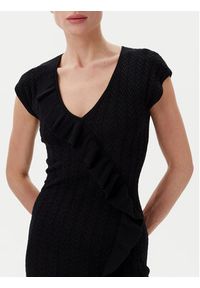 TwinSet - TWINSET Sukienka dzianinowa 251LB3CAA Czarny Slim Fit. Kolor: czarny. Materiał: wiskoza #4