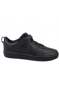 Buty Sportowe Dziecięce Nike Court Borough Low 2 Psv. Okazja: na co dzień. Zapięcie: rzepy. Kolor: czarny. Materiał: skóra. Model: Nike Court. Sport: turystyka piesza