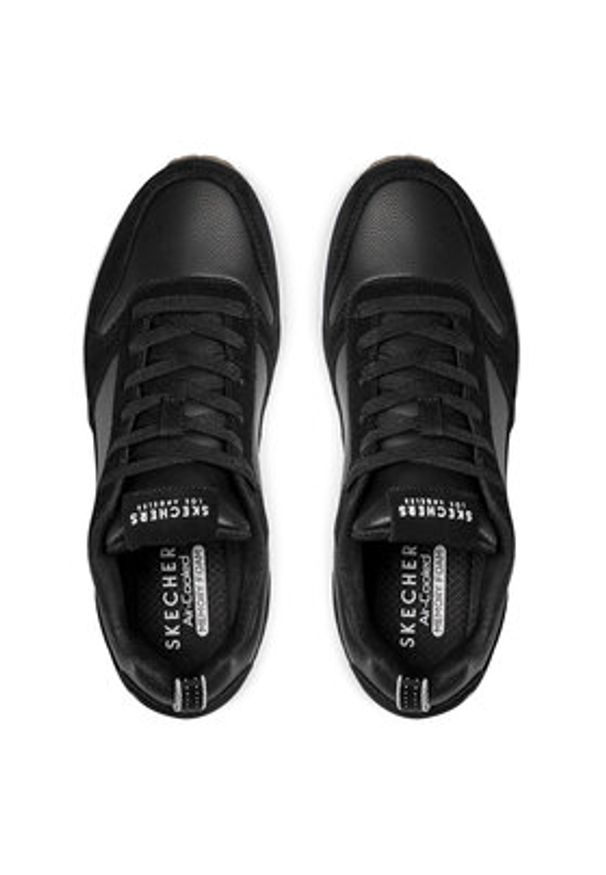 skechers - Skechers Sneakersy Stacre 52468/BKW Czarny. Kolor: czarny. Materiał: skóra