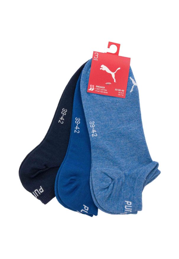 ZEAGLE - Skarpetki Puma Unisex 3-Pack 43-46 - Oddychające i Wygodne. Kolor: szary, fioletowy, niebieski, wielokolorowy. Materiał: bawełna
