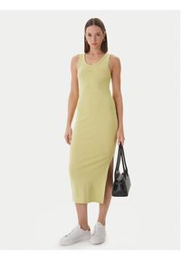 Hugo - HUGO Sukienka codzienna Nalimera 50514521 Zielony jasny Slim Fit. Okazja: na co dzień. Kolor: zielony. Materiał: bawełna. Typ sukienki: proste. Styl: casual #5