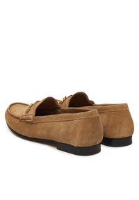 TOMMY HILFIGER - Tommy Hilfiger Mokasyny Th Chain Suede Loafer FW0FW09327 Brązowy. Kolor: brązowy. Materiał: skóra, zamsz #4