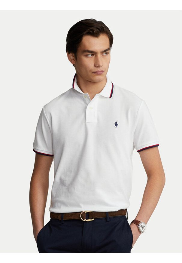 Polo Ralph Lauren Polo Classics 710842621002 Biały Slim Fit. Typ kołnierza: polo. Kolor: biały. Materiał: bawełna