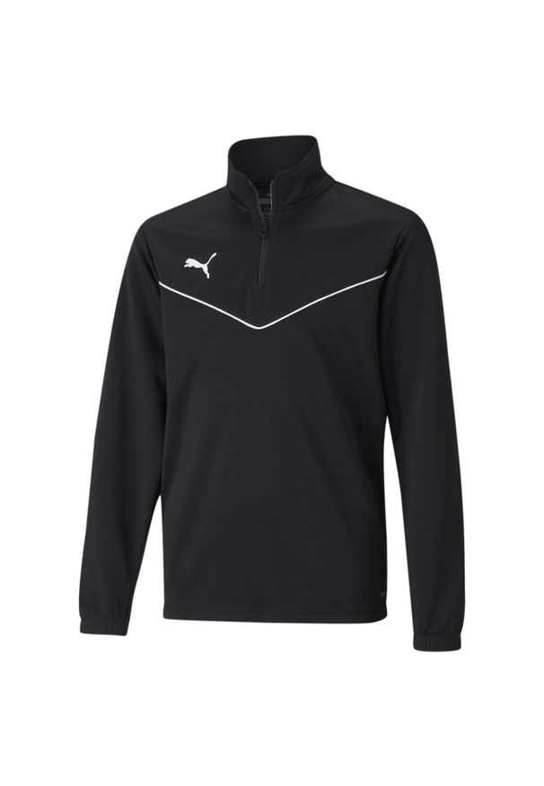 Bluza Puma Teamrise Z Zamkiem 1/4 Jr Czarna Dzieci. Kolor: wielokolorowy, czarny, biały. Materiał: poliester