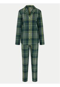 Triumph Piżama Boyfriend PW X Checks 10216554 Zielony Relaxed Fit. Kolor: zielony. Materiał: bawełna #3