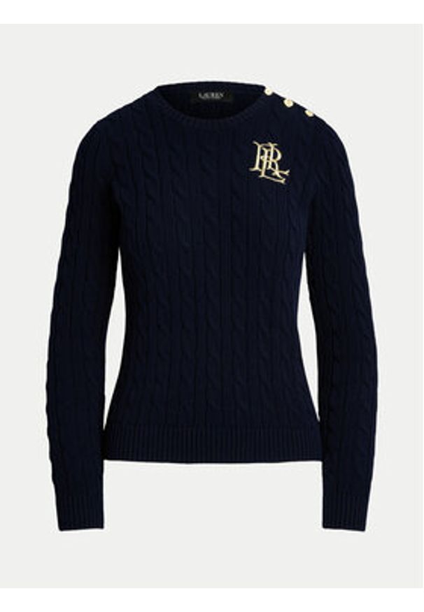 Lauren Ralph Lauren - LAUREN RALPH LAUREN Sweter 200932223003 Granatowy Regular Fit. Kolor: niebieski. Materiał: bawełna
