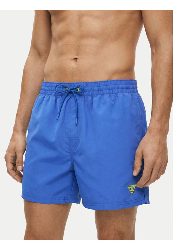 Guess Szorty kąpielowe F6GT25 WG282 SHORT Niebieski Regular Fit. Kolor: niebieski. Materiał: syntetyk