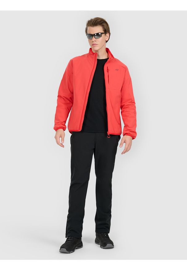 4f - 4F Kurtka puchowa trekkingowa z wypełnieniem syntetycznym męska - pomarańczowa 3XL. Typ kołnierza: kołnierzyk stójkowy. Kolor: pomarańczowy. Materiał: puch, syntetyk. Technologia: Primaloft. Wzór: gładki. Sport: wspinaczka, turystyka piesza