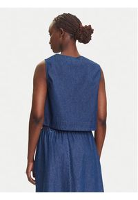 Pieces Top Tenim 17157936 Granatowy Regular Fit. Kolor: niebieski. Materiał: bawełna #7