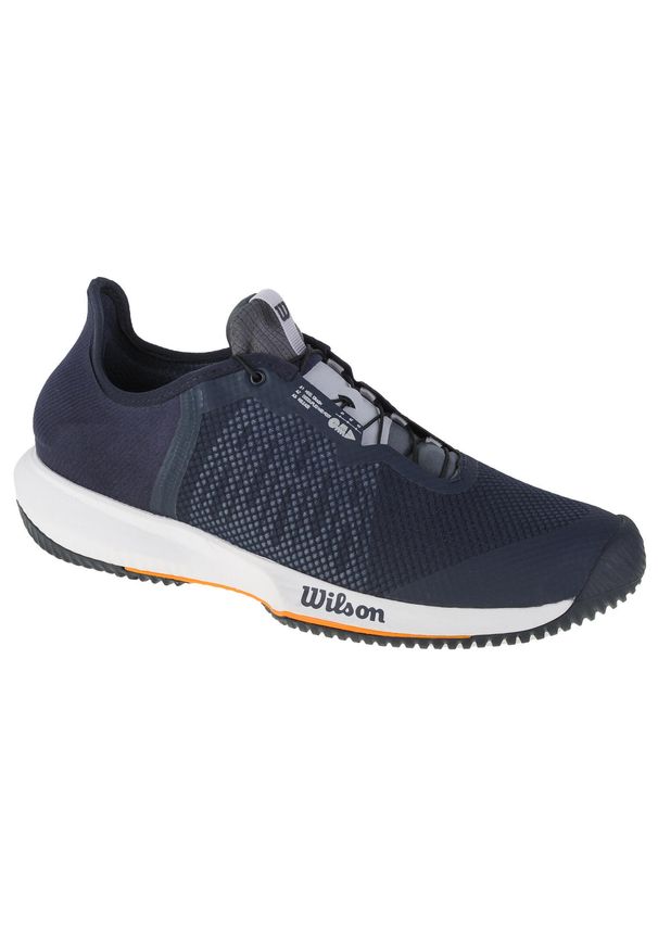 Buty do tenisa męskie, Wilson Kaos Rapide M. Zapięcie: sznurówki. Kolor: niebieski. Materiał: guma, materiał, tkanina, syntetyk. Szerokość cholewki: normalna. Sport: tenis