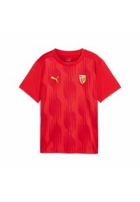 Puma - Koszulka przedmeczowa dla dzieci RC Lens 2024/25. Kolor: czerwony, żółty, wielokolorowy. Sport: piłka nożna
