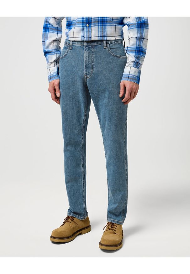 Wrangler - MESKIE SPODNIE WRANGLER GREENSBORO STEEL SLATE 112371375