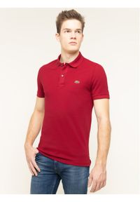 Lacoste Polo PH4012 Bordowy Slim Fit. Typ kołnierza: polo. Kolor: czerwony. Materiał: bawełna #1