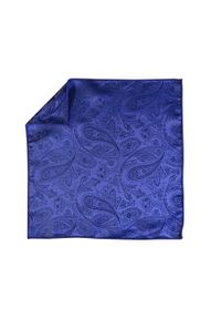 Modini - Niebieska poszetka we wzór paisley EC2. Kolor: niebieski. Materiał: żakard, tkanina. Wzór: paisley #1
