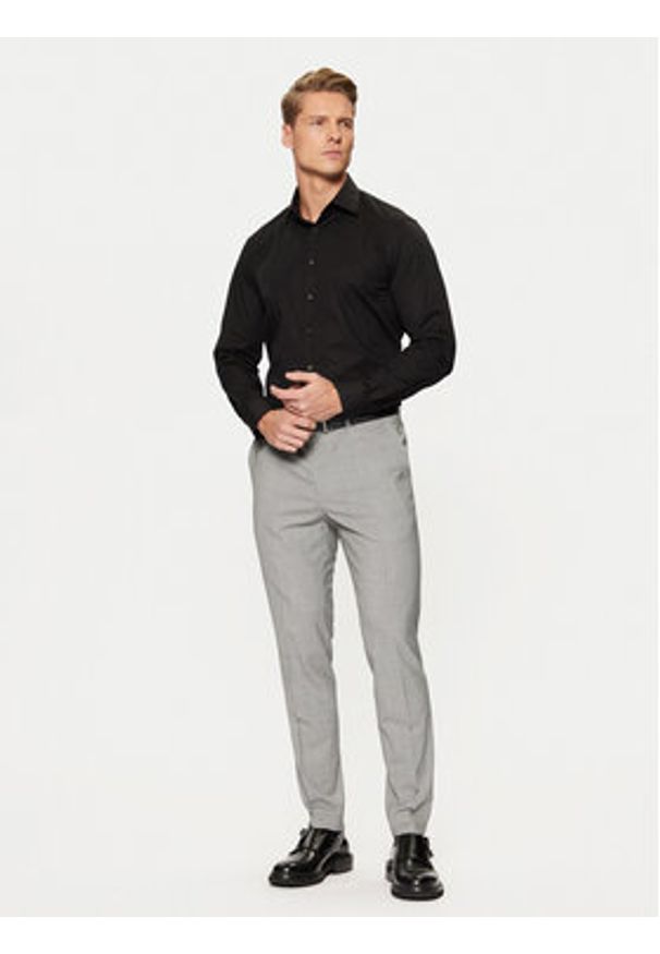 Calvin Klein Koszula Poplin Stretch Regular Shirt K10K109509 Czarny Slim Fit. Kolor: czarny. Materiał: bawełna