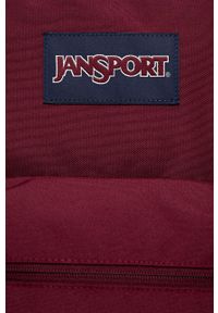 JanSport - Jansport plecak kolor bordowy duży gładki. Kolor: czerwony. Wzór: gładki #4