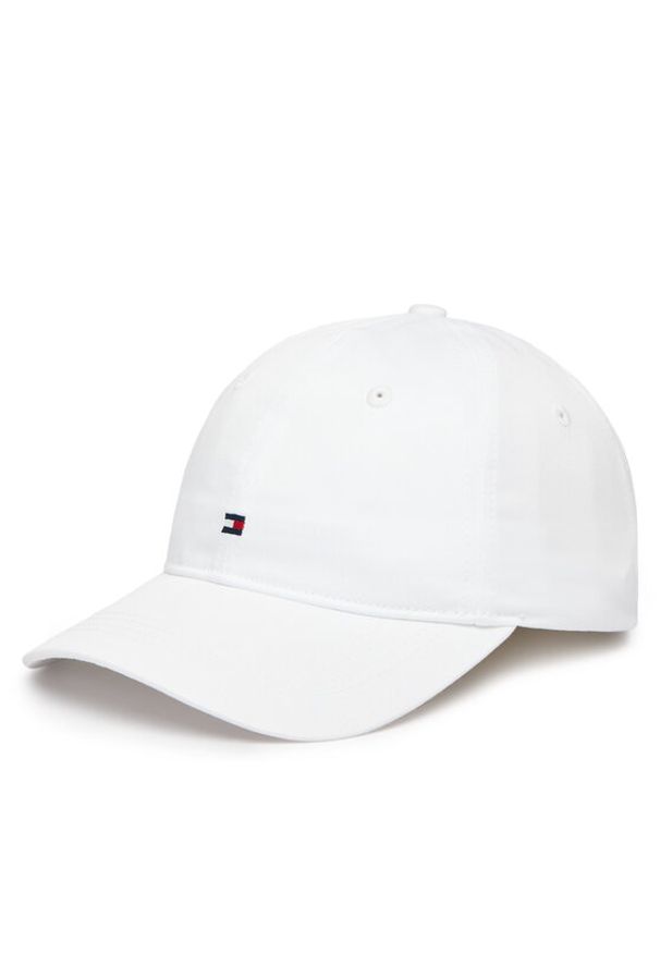 TOMMY HILFIGER - Tommy Hilfiger Czapka z daszkiem Th Flag Soft 6 Panel Cap AW0AW17781 Biały. Kolor: biały. Materiał: bawełna