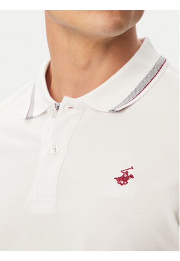 Beverly Hills Polo Club Polo P-SS26M-P450111 Biały Regular Fit. Typ kołnierza: polo. Kolor: biały. Materiał: bawełna