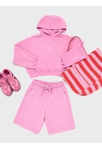 Sinsay - Bluza hoodie z haftowanym napisem - różowy. Kolor: różowy. Wzór: napisy, haft