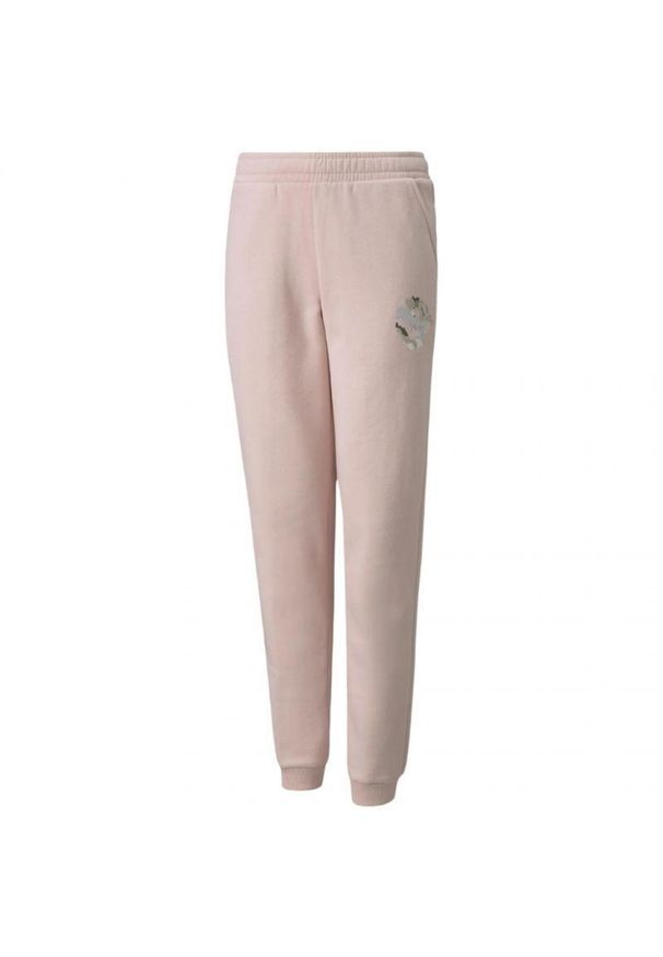 Puma - Spodnie Dresowe Alpha Dla Dzieci. Kolor: różowy. Materiał: dresówka. Sport: joga i pilates